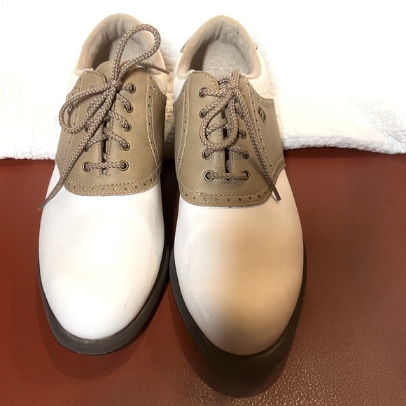 FootJoy Shoes Footjoy Fj Womens Greenjoys White Brown Saddle Golf
